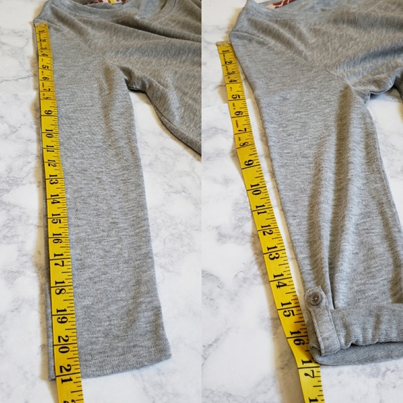 Anthropologie Layered Swing Top Little Yellow Button Gray Pink Small - Picture 8 of 8